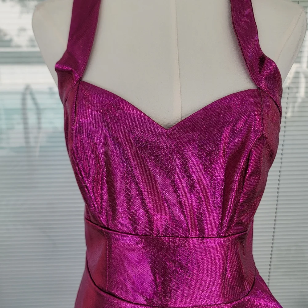 Pinup Couture Deadly Dames Voodoo Vixen Retro Dress In Pink Pinup Girl Clothing - Picture 3 of 12